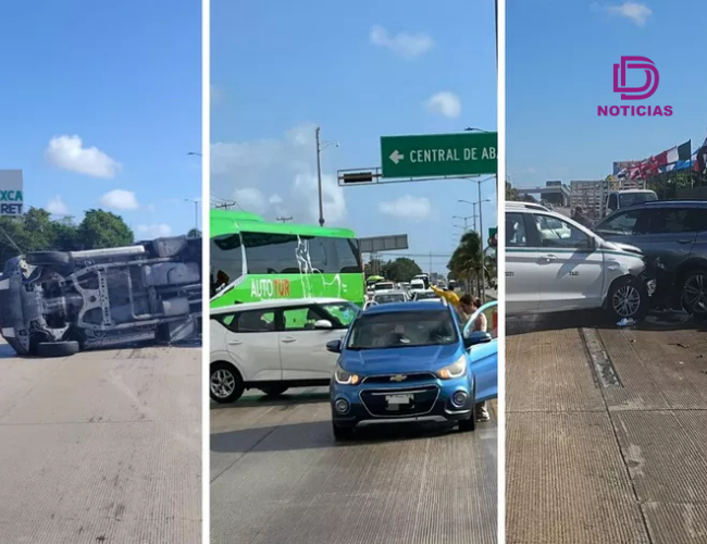 tres accidentes en Cancún