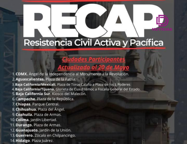 Participantes de Hidalgo se unen a la Megamarcha Nacional del 1 de junio en rechazo a la elección judicial.