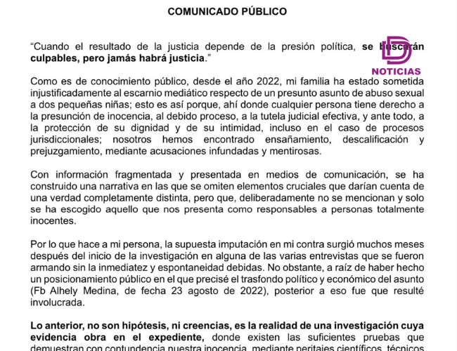 Alhely Medina niega vínculos con caso de abuso infantil en Zimapán