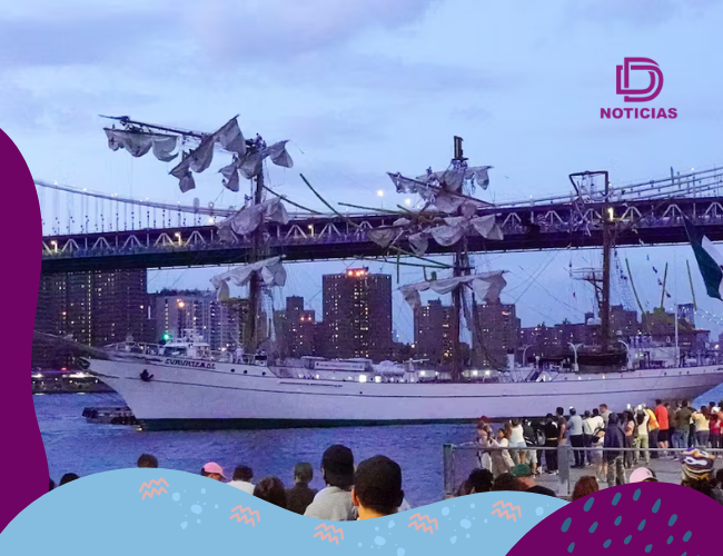 Simpatizantes de Morena en el Buque Escuela Cuauhtémoc promovieron la elección judicial antes del accidente en el Puente de Brooklyn.